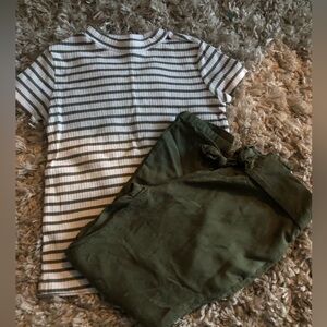 Crazy 8 Green Olive 2 piece Outfit Size 5/6